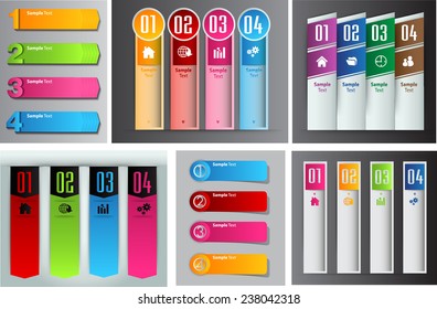 colorful modern text box template for website computer graphic and internet, numbers. Set of color frames for text or quotes. brochure. many, various 