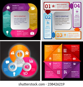 colorful modern text box template for website computer graphic and internet, numbers. Set of color frames for text or quotes. brochure. 