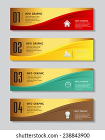 colorful modern text box template for website computer graphic and internet, numbers. gold.