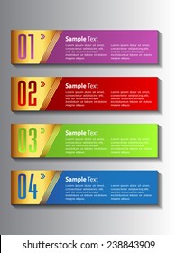colorful modern text box template for website computer graphic and internet, numbers. gold.