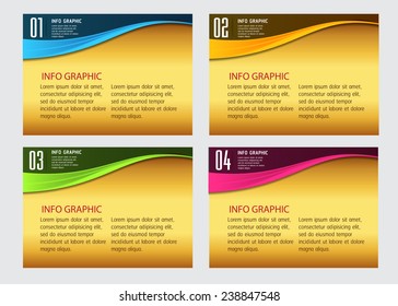 colorful modern text box template for website computer graphic and internet, numbers. gold.