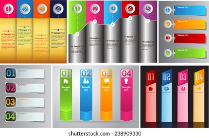 colorful modern text box template for website computer graphic and internet, numbers. Set of color frames for text or quotes. brochure. many, various 