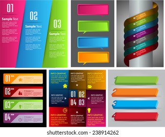 colorful modern text box template for website computer graphic and internet, numbers. Set of color frames for text or quotes. brochure. many, various 