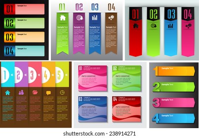 colorful modern text box template for website computer graphic and internet, numbers. Set of color frames for text or quotes. brochure. many, various 