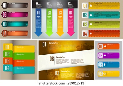 colorful modern text box template for website computer graphic and internet, numbers. Set of color frames for text or quotes. brochure. many, various 