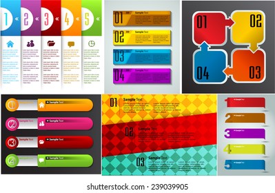 colorful modern text box template for website computer graphic and internet, numbers. Set of color frames for text or quotes. brochure. many, various 