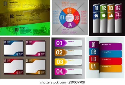 colorful modern text box template for website computer graphic and internet, numbers. Set of color frames for text or quotes. brochure. many, various 
