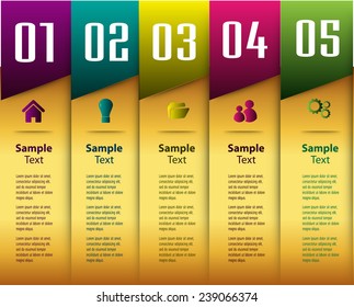 colorful modern text box template for website computer graphic and internet, numbers. gold.