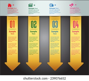 colorful modern text box template for website computer graphic and internet, numbers. gold.