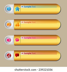 colorful modern text box template for website computer graphic and internet, numbers. gold