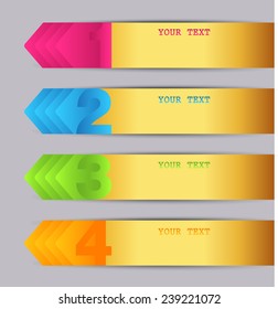 colorful modern text box template for website computer graphic and internet, numbers. gold