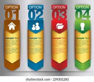 colorful modern text box template for website computer graphic and internet, numbers. gold 