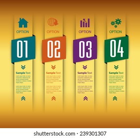 colorful modern text box template for website computer graphic and internet, numbers. gold