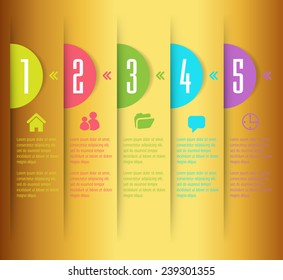colorful modern text box template for website computer graphic and internet, numbers. gold