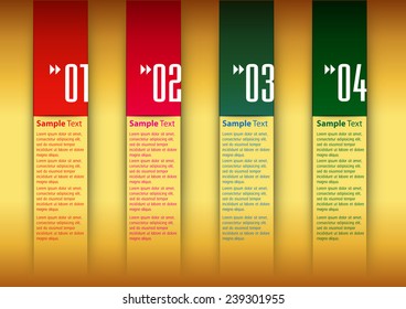 colorful modern text box template for website computer graphic and internet, numbers. gold