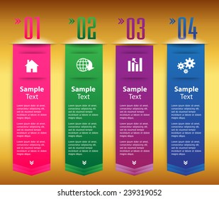 colorful modern text box template for website computer graphic and internet, numbers. gold