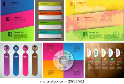 colorful modern text box template for website computer graphic and internet, numbers. Set of color frames for text or quotes. brochure. many, various 