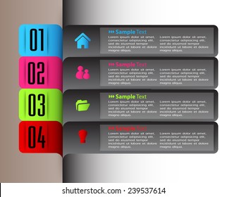 colorful modern text box template for website computer graphic and internet, numbers