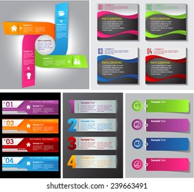 colorful modern text box template for website computer graphic and internet, numbers. Set of color frames for text or quotes. brochure. many, various 