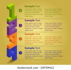 colorful modern text box template for website computer graphic and internet, numbers