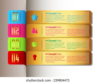 colorful modern text box template for website computer graphic and internet, numbers. gold