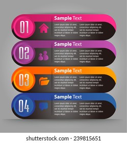colorful modern text box template for website computer graphic and internet, numbers. 