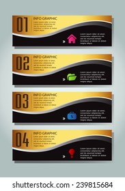 colorful modern text box template for website computer graphic and internet, numbers. gold