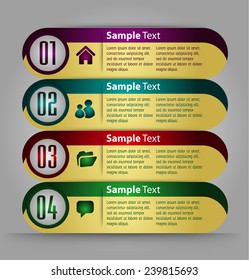 colorful modern text box template for website computer graphic and internet, numbers. gold