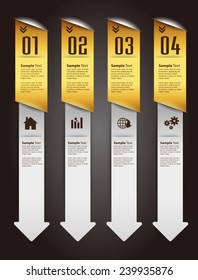 colorful modern text box template for website computer graphic and internet, numbers. gold