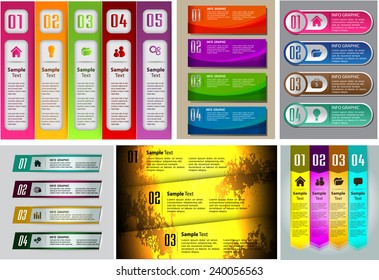 colorful modern text box template for website computer graphic and internet, numbers. Set of color frames for text or quotes. brochure. many, various
