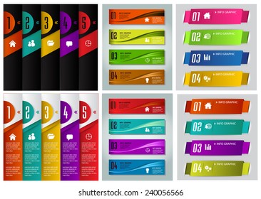 colorful modern text box template for website computer graphic and internet, numbers. Set of color frames for text or quotes. brochure. many, various