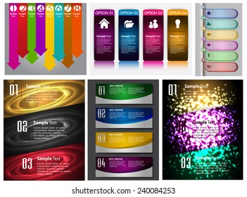 colorful modern text box template for website computer graphic and internet, numbers. Set of color frames for text or quotes. brochure. many, various