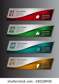 colorful modern text box template for website computer graphic and internet, numbers.