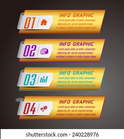 colorful modern text box template for website computer graphic and internet, numbers. gold