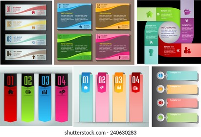 colorful modern text box template for website computer graphic and internet, numbers. Set of color frames for text or quotes. brochure. many, various