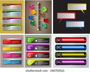 colorful modern text box template for website computer graphic and internet, numbers. Set of color frames for text or quotes. brochure. many, various