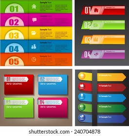 colorful modern text box template for website computer graphic and internet, numbers. Set of color frames for text or quotes. brochure. many, various