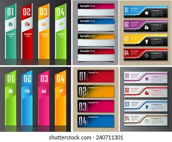 colorful modern text box template for website computer graphic and internet, numbers. Set of color frames for text or quotes. brochure. many, various