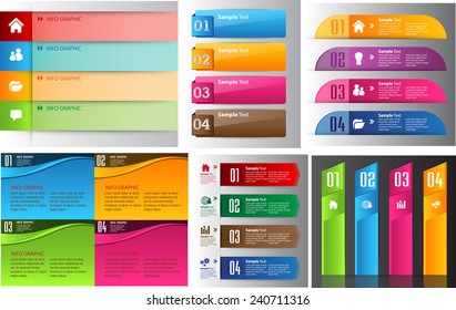 colorful modern text box template for website computer graphic and internet, numbers. Set of color frames for text or quotes. brochure. many, various