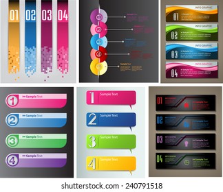 colorful modern text box template for website computer graphic and internet, numbers. Set of color frames for text or quotes. brochure. many, various