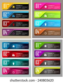 colorful modern text box template for website computer graphic and internet, numbers. Set of color frames for text or quotes. brochure. many, various