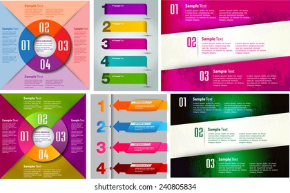 colorful modern text box template for website computer graphic and internet, numbers. Set of color frames for text or quotes. brochure. many, various