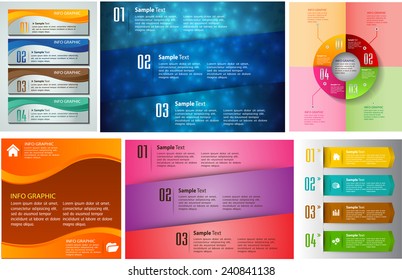 colorful modern text box template for website computer graphic and internet, numbers. Set of color frames for text or quotes. brochure. many, various