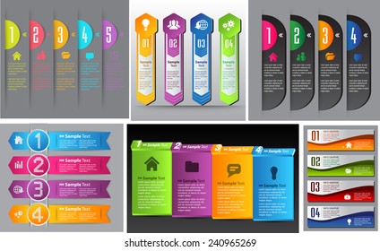 colorful modern text box template for website computer graphic and internet, numbers. Set of color frames for text or quotes. brochure. many, various
