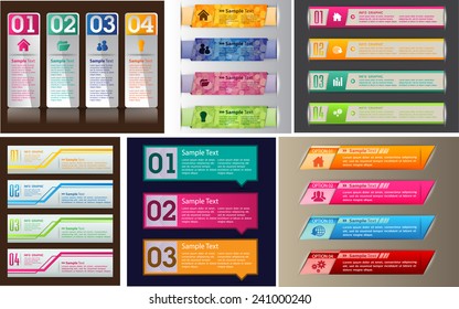 colorful modern text box template for website computer graphic and internet, numbers. Set of color frames for text or quotes. brochure. many, various