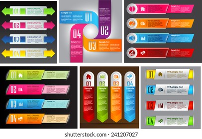 colorful modern text box template for website computer graphic and internet, numbers. Set of color frames for text or quotes. brochure. many, various