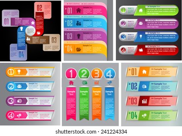 colorful modern text box template for website computer graphic and internet, numbers. Set of color frames for text or quotes. brochure. many, various