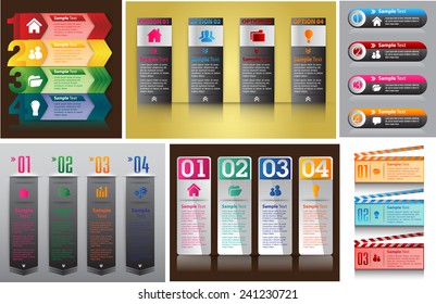 colorful modern text box template for website computer graphic and internet, numbers. Set of color frames for text or quotes. brochure. many, various