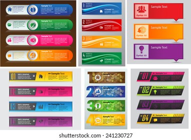 colorful modern text box template for website computer graphic and internet, numbers. Set of color frames for text or quotes. brochure. many, various
