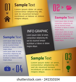 colorful modern text box template for website computer graphic and internet, numbers. gold